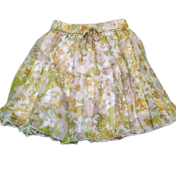 Lulus Dresses & Skirts - Lulu's Pull On Floral Skirt Flowy Small Boho Cottage Whimsi Feminine Size Small